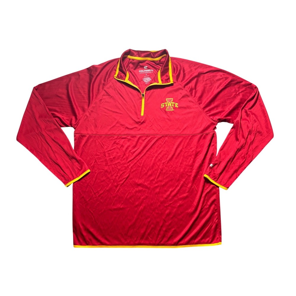 Colosseum Iowa State Cyclones Mens Red Quarter Zip Pullover DKTZ10146 L NEW